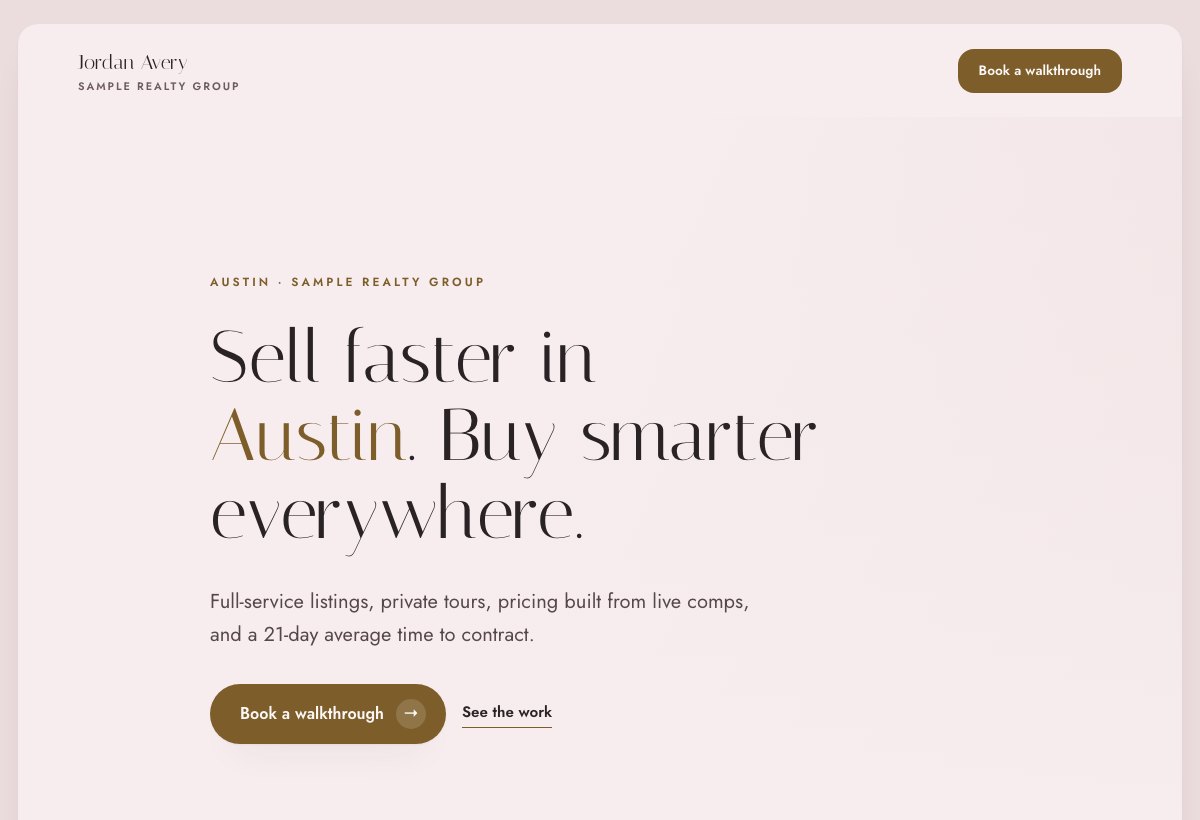 Blush Atelier example website