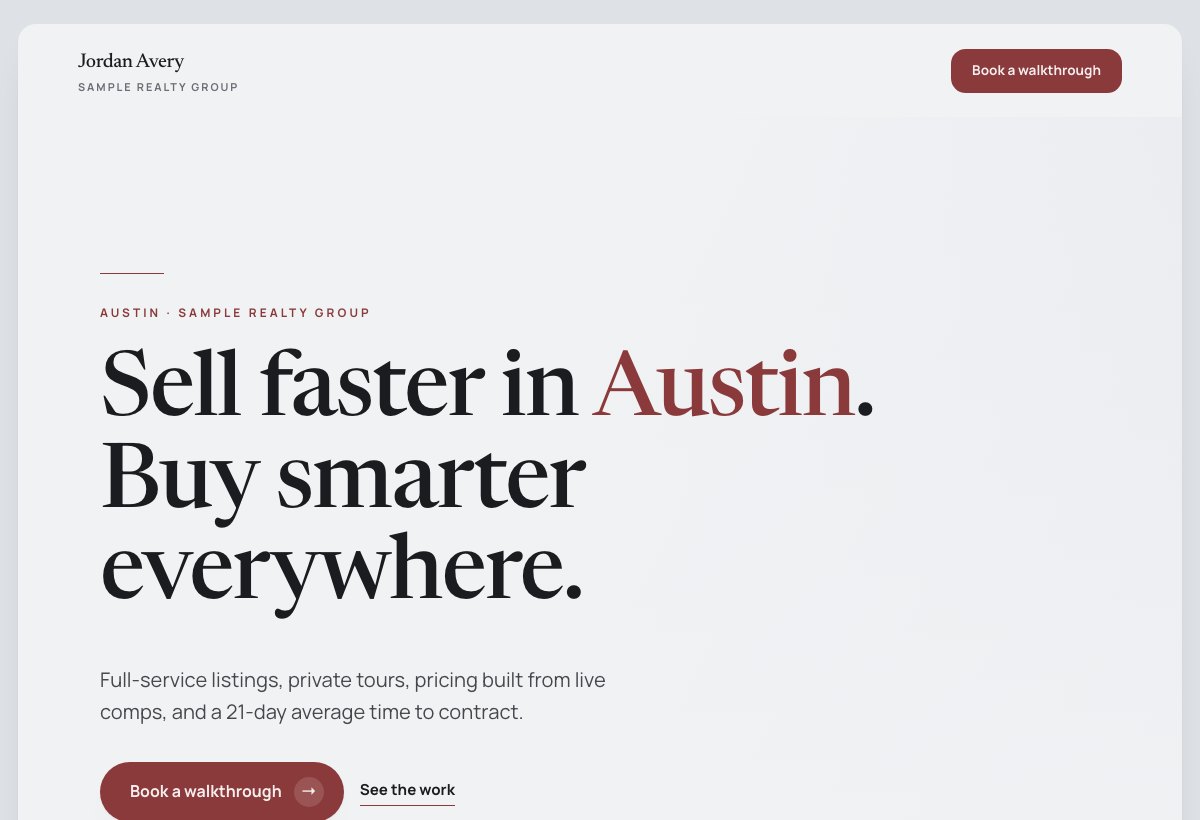 Editorial Estate example website